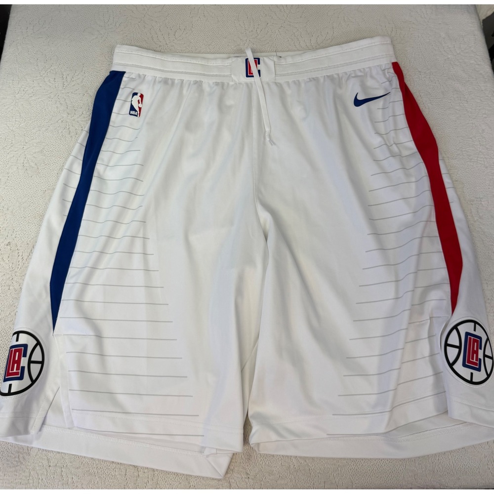 Nike LA Clippers DeAndre Jordan Team Issued NBA Shorts White 2017 Size 46 +2 '17